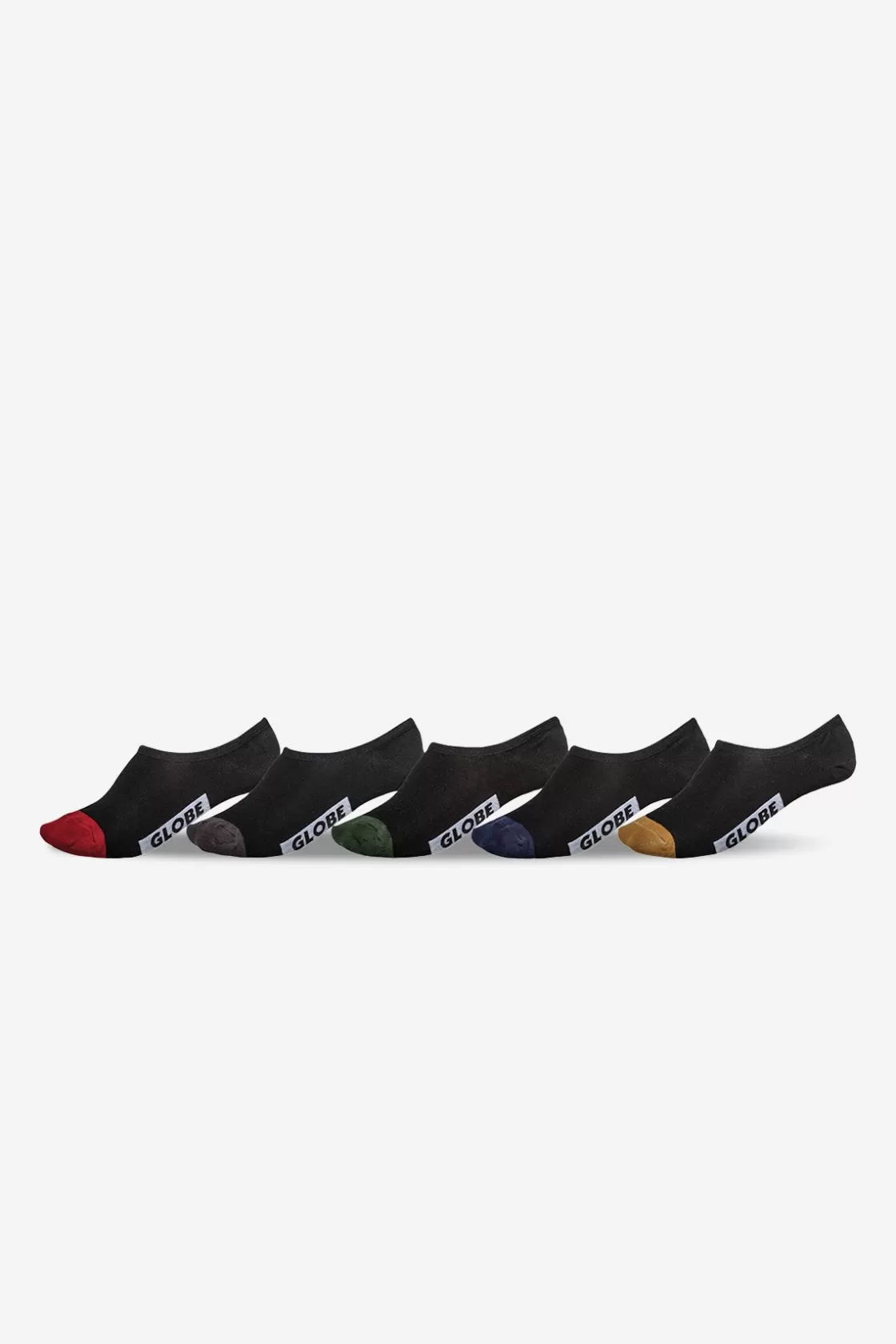 Globe Brand Dip Invisible Sock 5 Pack - Assorted Black/Assorted Best