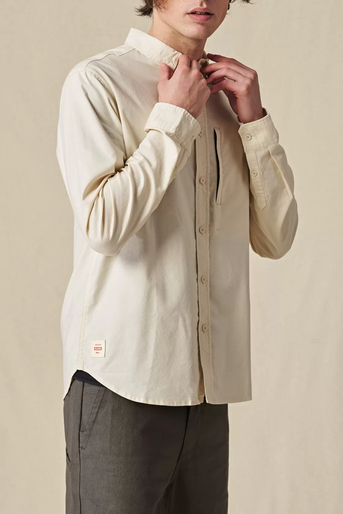 Globe Brand Foundation LS Shirt - Bleach Free Dye Free Bleach Free-Dye Free Outlet